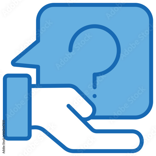 Service Blue White Icon Editable Stroke