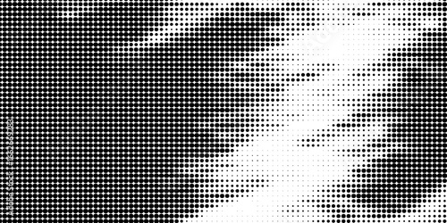 Set of halftone dots gradient pattern texture isolated on white background. Straight dotted spots using halftone circle dot raster texture. Vector blot half tone collection.