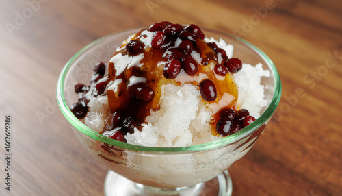 Es Kacang Merah in Glass with Condensation