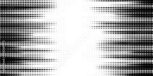 Set of halftone dots gradient pattern texture isolated on white background. Straight dotted spots using halftone circle dot raster texture. Vector blot half tone collection.