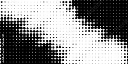Set of halftone dots gradient pattern texture isolated on white background. Straight dotted spots using halftone circle dot raster texture. Vector blot half tone collection.
