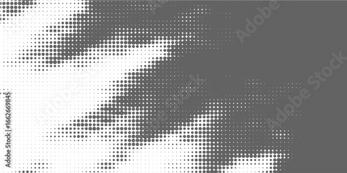 Set of halftone dots gradient pattern texture isolated on white background. Straight dotted spots using halftone circle dot raster texture. Vector blot half tone collection.