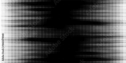 Set of halftone dots gradient pattern texture isolated on white background. Straight dotted spots using halftone circle dot raster texture. Vector blot half tone collection.