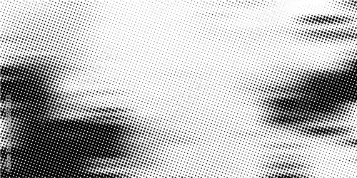 Halftone faded gradient texture. Grunge halftone grid background. White and black sand noise wallpaper. Retro pixelated vector backdrop