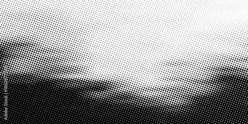 Halftone faded gradient texture. Grunge halftone grid background. White and black sand noise wallpaper. Retro pixelated vector backdrop