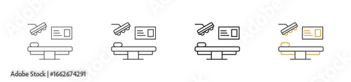Operating Room icon set in outline style with various sizes