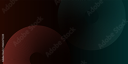 Abstract modern gradient horizontal template background. Trendy bright circle lines creative design. Minimal style graphic elements. Suit for poster, cover, banner, flyer, brochure