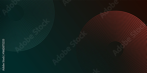 Abstract modern gradient horizontal template background. Trendy bright circle lines creative design. Minimal style graphic elements. Suit for poster, cover, banner, flyer, brochure