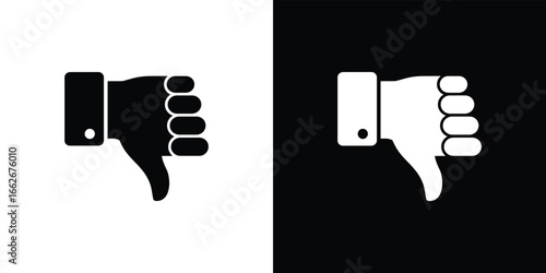 Negative Feedback Gesture Icon with Sleeve Signifies Thumbs Down Hand Symbol