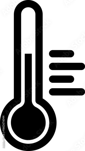 Thermometer Icon – Temperature Measurement Solid Vector.