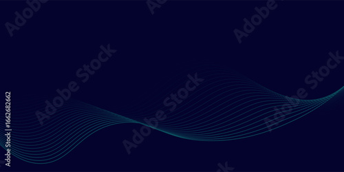 Abstract wave line pattern on dark blue background. Futuristic technology concept. Suit for banner, poster, cover, brochure, flyer, website