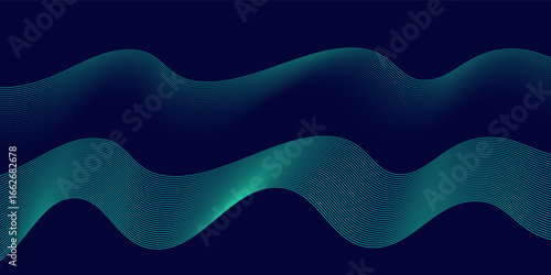 Abstract wave line pattern on dark blue background. Futuristic technology concept. Suit for banner, poster, cover, brochure, flyer, website