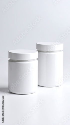 Wallpaper Mural Two blank white cylindrical containers Torontodigital.ca