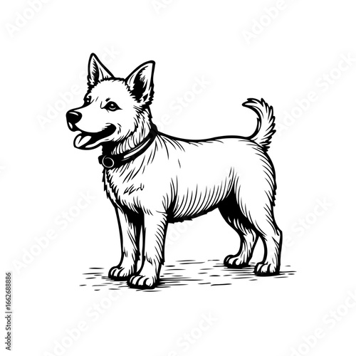 Detailed canine illustration showcasing the endearing qualities of a beloved pet with expressive