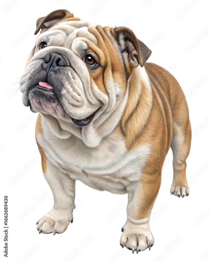 Obraz premium cute english bulldog puppy isolated on transparent background