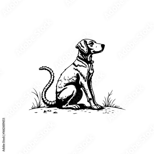 Elegant dog illustration a captivating visual narrative for art prints and decorative black and