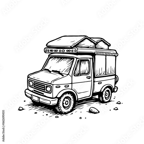 Exploration vehicle ready to venture into the great outdoors equipped for a modern nomadic