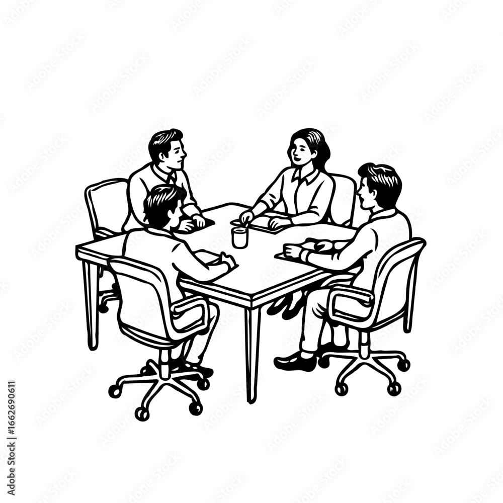 Fototapeta premium Group of business professionals engaged in collaborative strategy brainstorming and decision