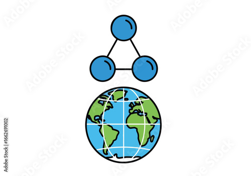 Ozone layer protection concept: a graphic illustration of ozone molecules above the Earth.