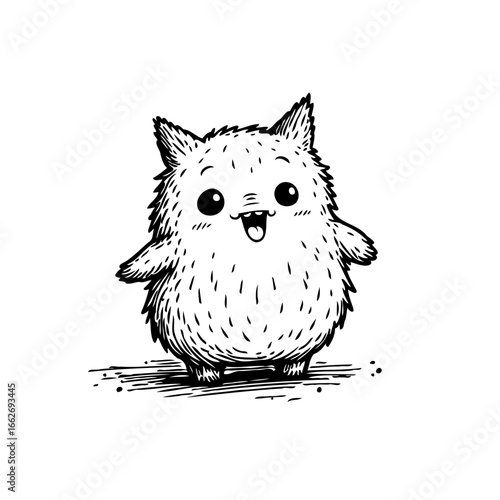 Playful furry character illustration showcasing positive emotion and whimsical design ideal for