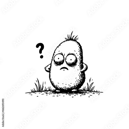 Puzzled character illustration embodying uncertainty with a question mark highlighting confusion