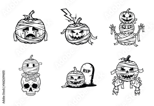 Mummy pumpkin set