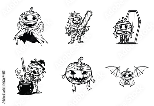Mummy pumpkin set