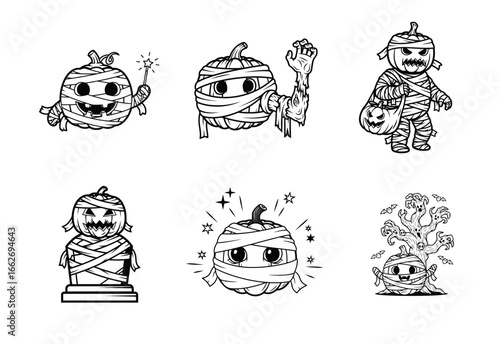Mummy pumpkin set