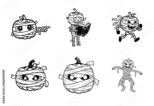 Mummy pumpkin set