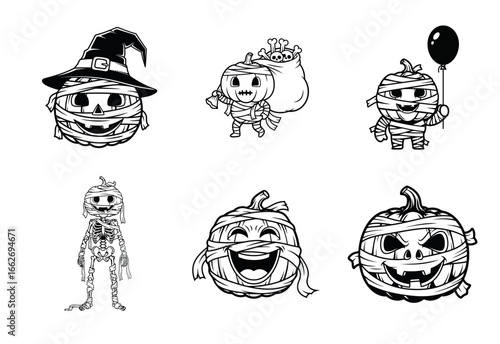 Mummy halloween set