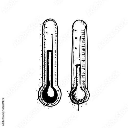 Weather indicators showing temperature fluctuations with hand-drawn style illustration indicating