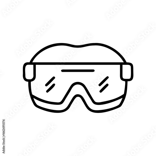 Protective goggles in minimalist line art design concept  