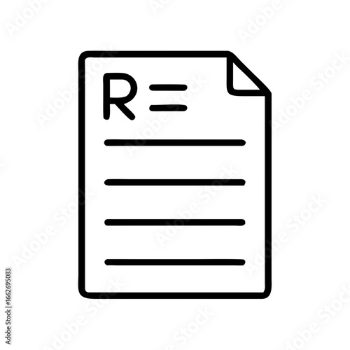 Prescription document icon with formatted text on a page  