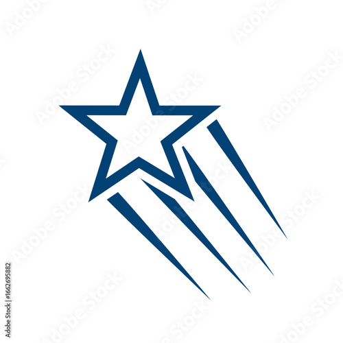 shooting star logo. star with tails.