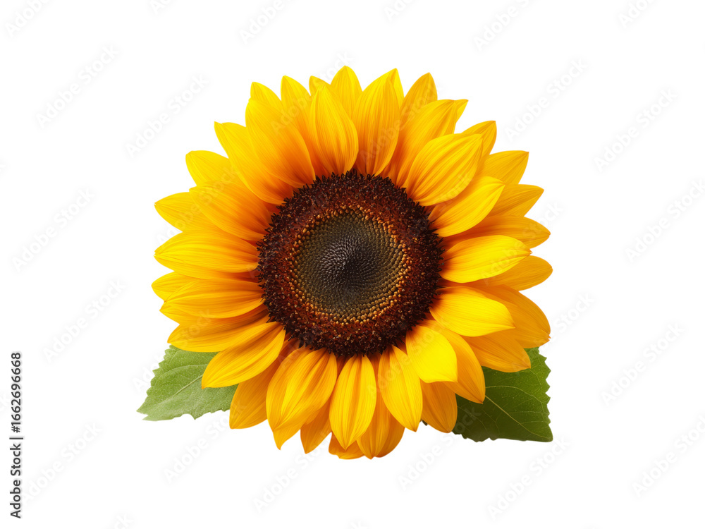 Fototapeta premium Vibrant sunflower blossom isolated on black background, Isolated On White Background, Png Transparent