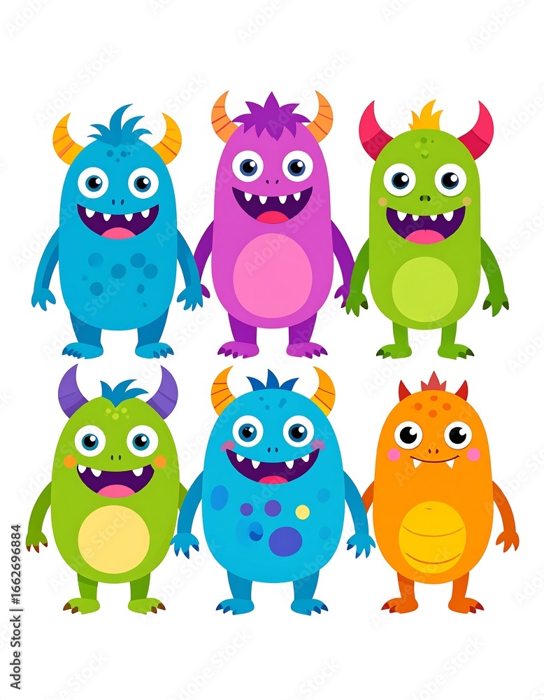 Fototapeta premium Colorful monster characters