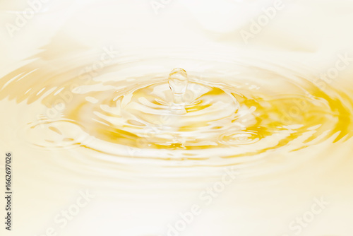 水面に落ちる水滴.