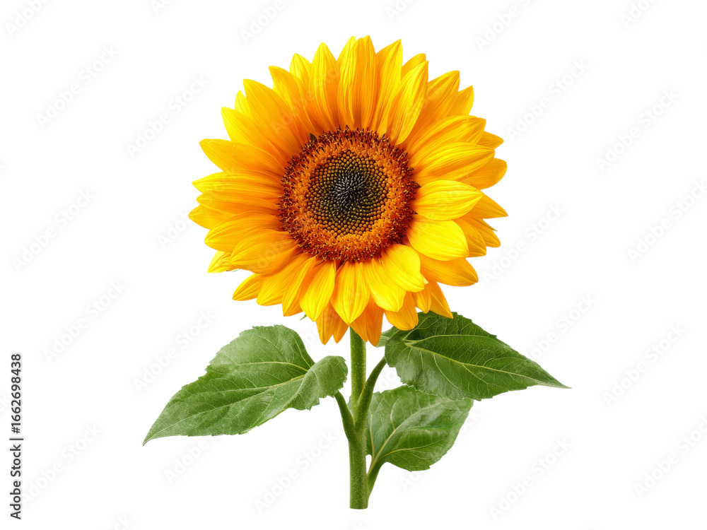 Fototapeta premium Vibrant single sunflower isolated on black background, Isolated On White Background, Png Transparent