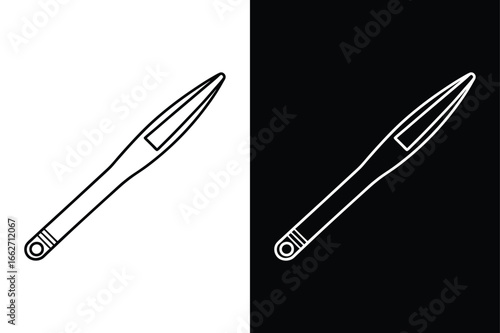 Tweezers Line Icon Graphic. Flat Vector Illustration Black White