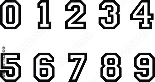 Sports Jersey Numbers vector, numbers for jersey.