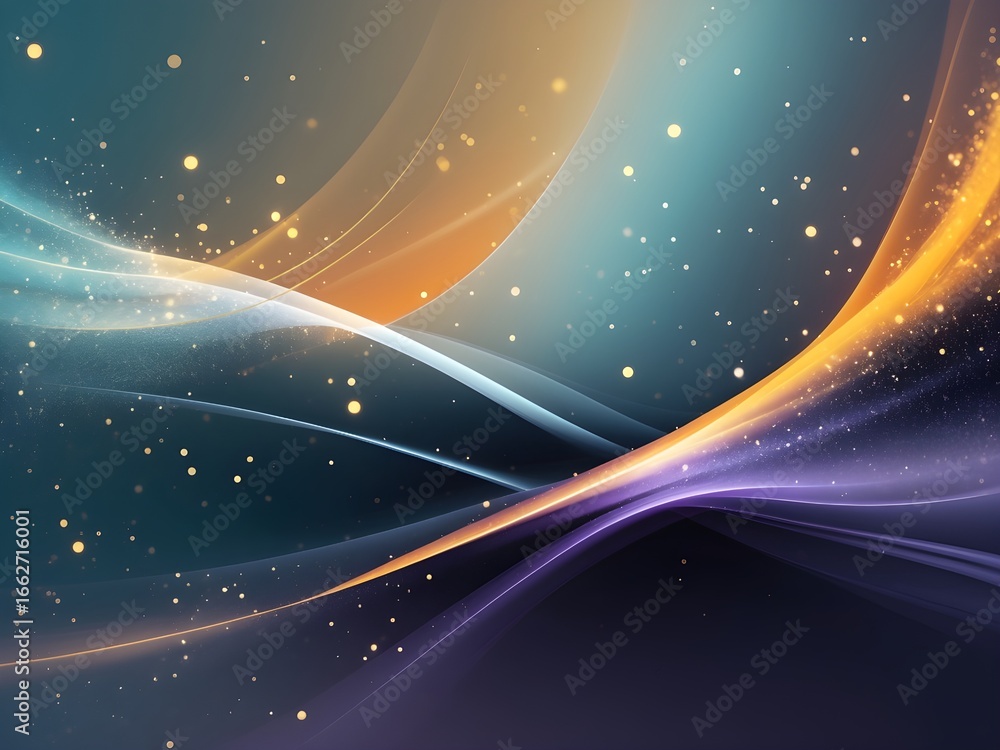 Fototapeta premium Galaxy Rhythm Banner, Cosmic Neon Gradient Waves