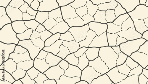 Seamless dry cracked soil pattern vector background, a geometric and abstract design for modern decorative surface, perfect for desert theme
