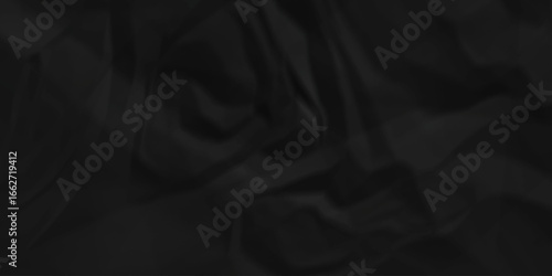 Black cardboard wrap cover crumpled paper background. old paper wrinkle texture pattern. wrinkled arts craft and Seamless crumpled paper.	