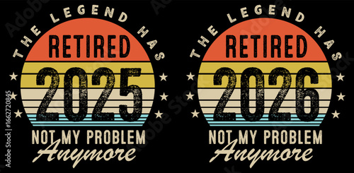 Humorous Cat Retirement Illustration Not My Problem Anymore Design