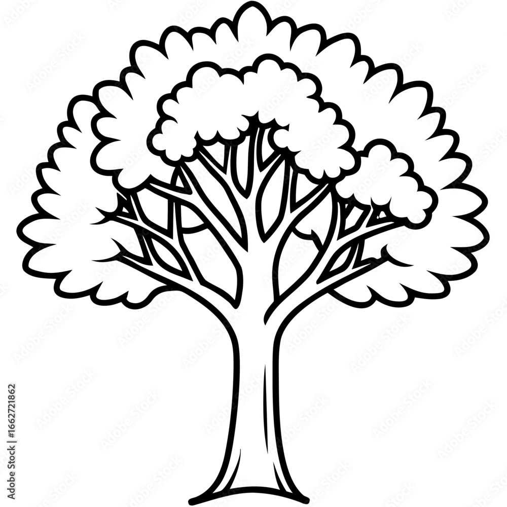 Naklejka premium Portia Tree line art vector