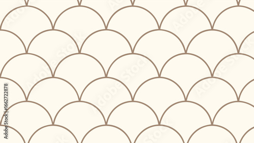 Seamless pattern featuring a delicate beige fish scale design, perfect for creating a subtle and sophisticated background for various projects
