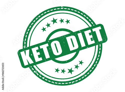 KETO DIET Rubber Stamp Seal with a Star Border