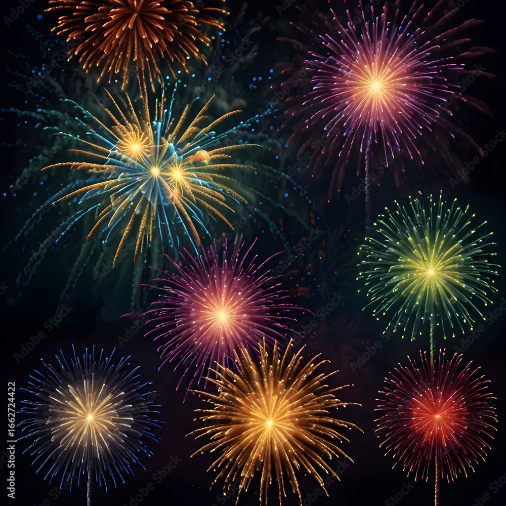 Obraz premium Fireworks show composition