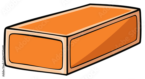 Isolated Orange Rectangle Box Depicts Present Parcel Package Illustration Cartoon Style for Various Graphic Design Purposes