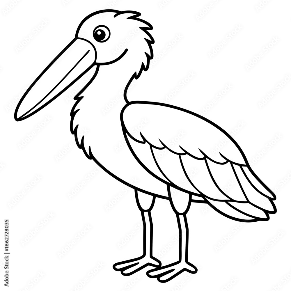 Fototapeta premium Shoebill line art vector